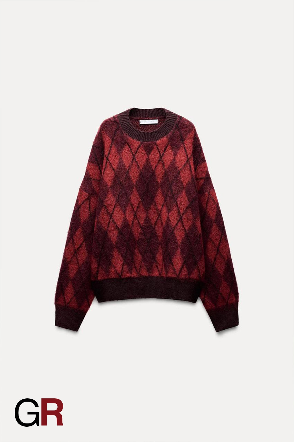 Knitted Rhombus Pattern Sweater - GlamoROZ