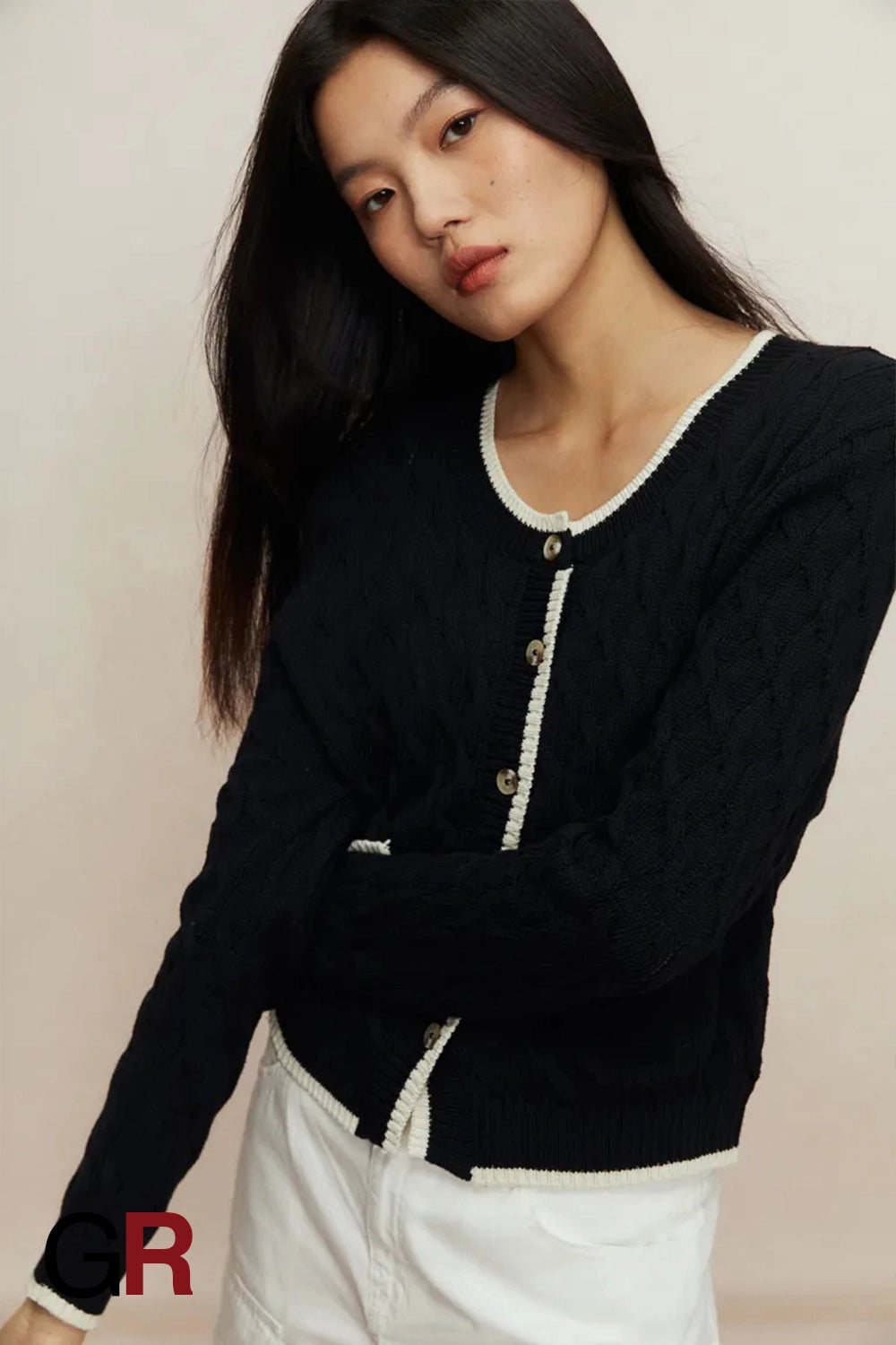 Luxe Twisted Knit Button-Front Cardigan - GlamoROZ