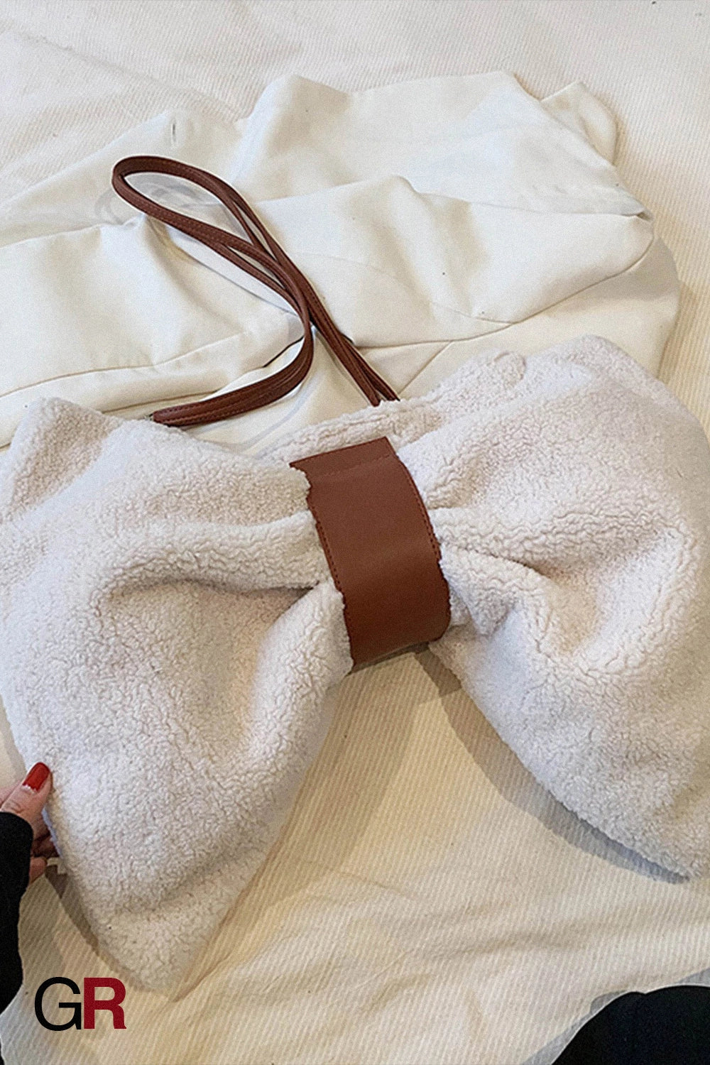 Online Influencer Bow Special-interest Design Canvas Bag Photo Props Crossbody