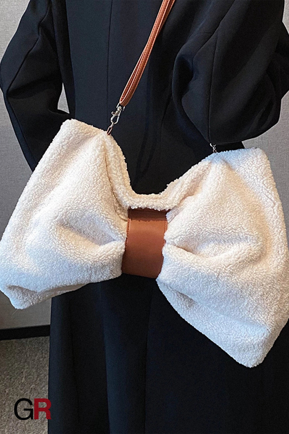 Online Influencer Bow Special-interest Design Canvas Bag Photo Props Crossbody