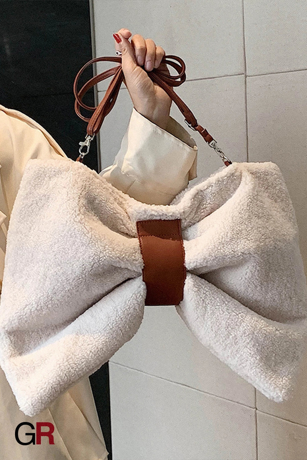 Online Influencer Bow Special-interest Design Canvas Bag Photo Props Crossbody