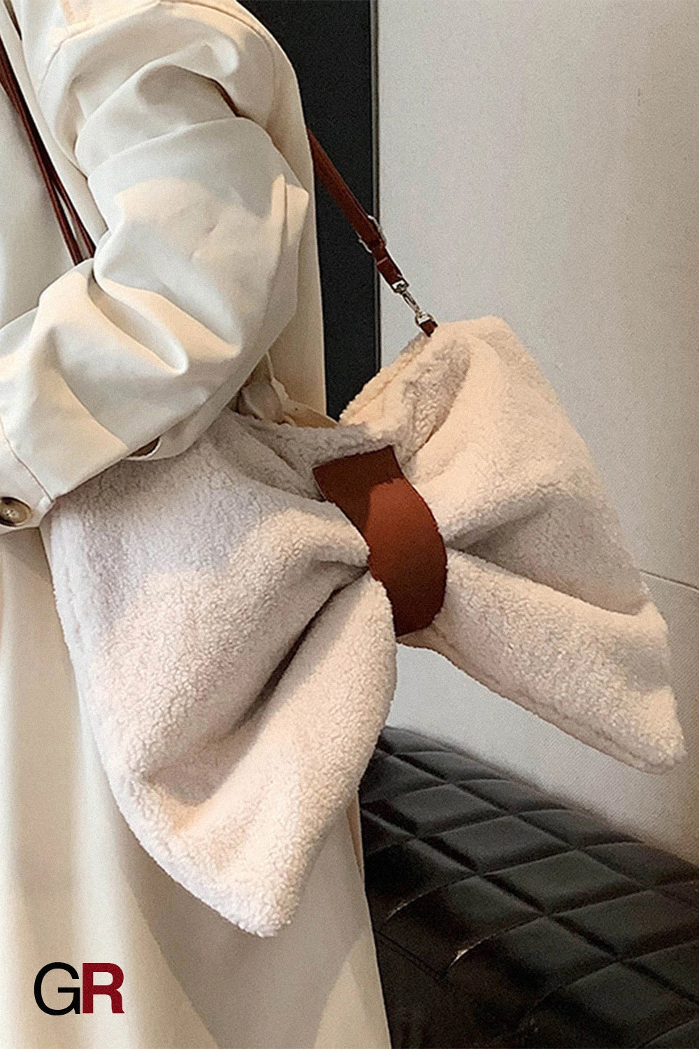 Online Influencer Bow Special-interest Design Canvas Bag Photo Props Crossbody