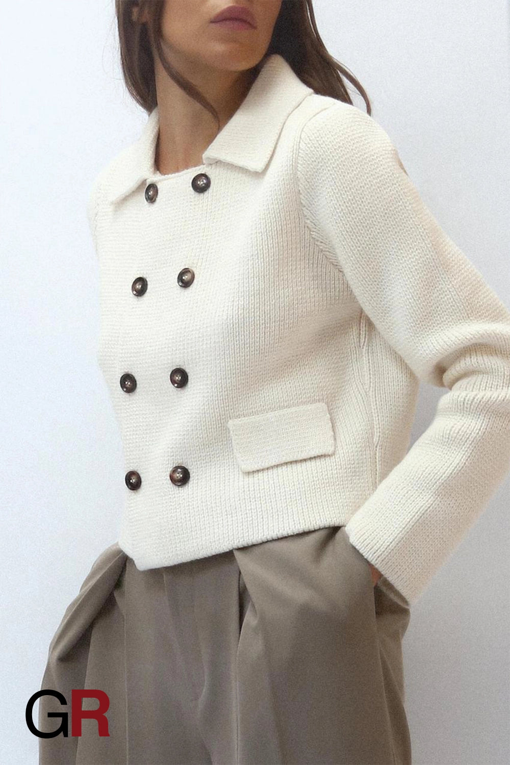 Luxe Plain Stitch Lapel Cardigan Coat - GlamoROZ