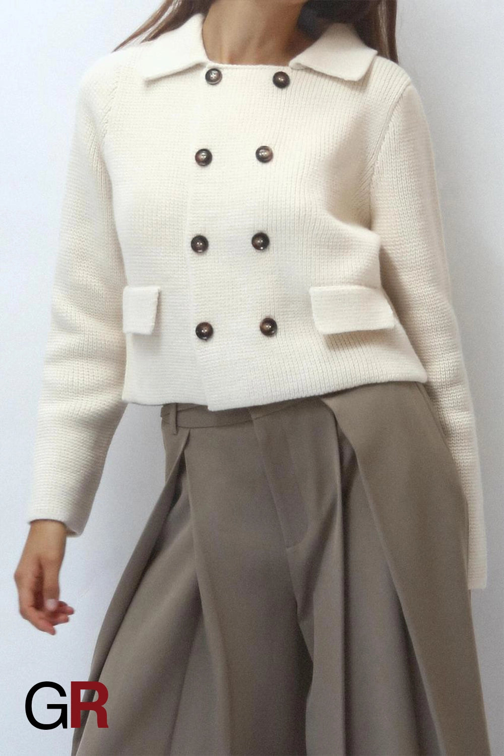 Luxe Plain Stitch Lapel Cardigan Coat - GlamoROZ