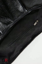 Simple Pleated Knotted Large Capacity Retro Leather Croissant
