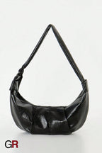Simple Pleated Knotted Large Capacity Retro Leather Croissant