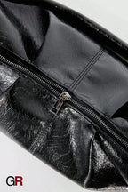 Simple Pleated Knotted Large Capacity Retro Leather Croissant