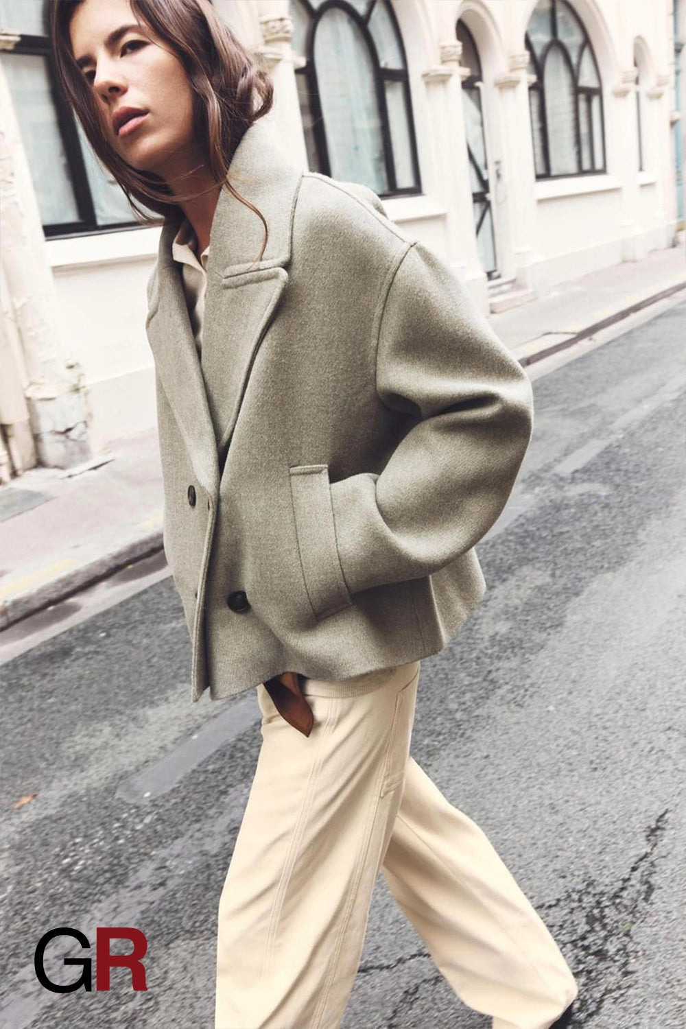 Sophisticated Double-Breasted Wool Coat - GlamoROZ