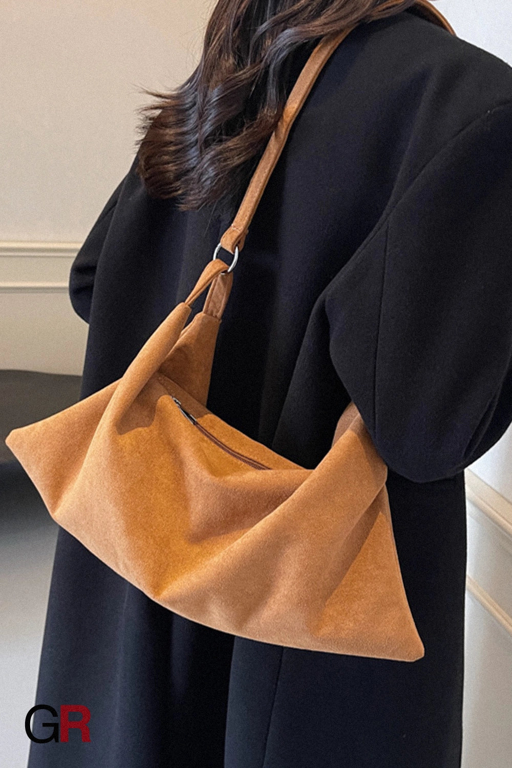Pu Fabric Portable Shoulder Bag Versatile Simple Messenger Bag