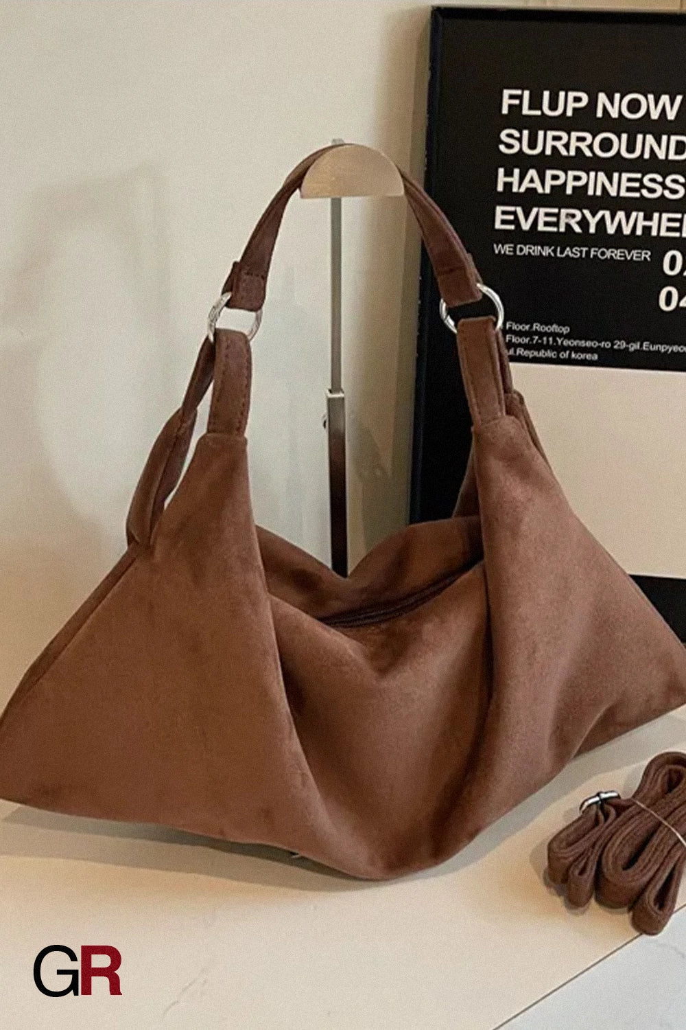 Pu Fabric Portable Shoulder Bag Versatile Simple Messenger Bag