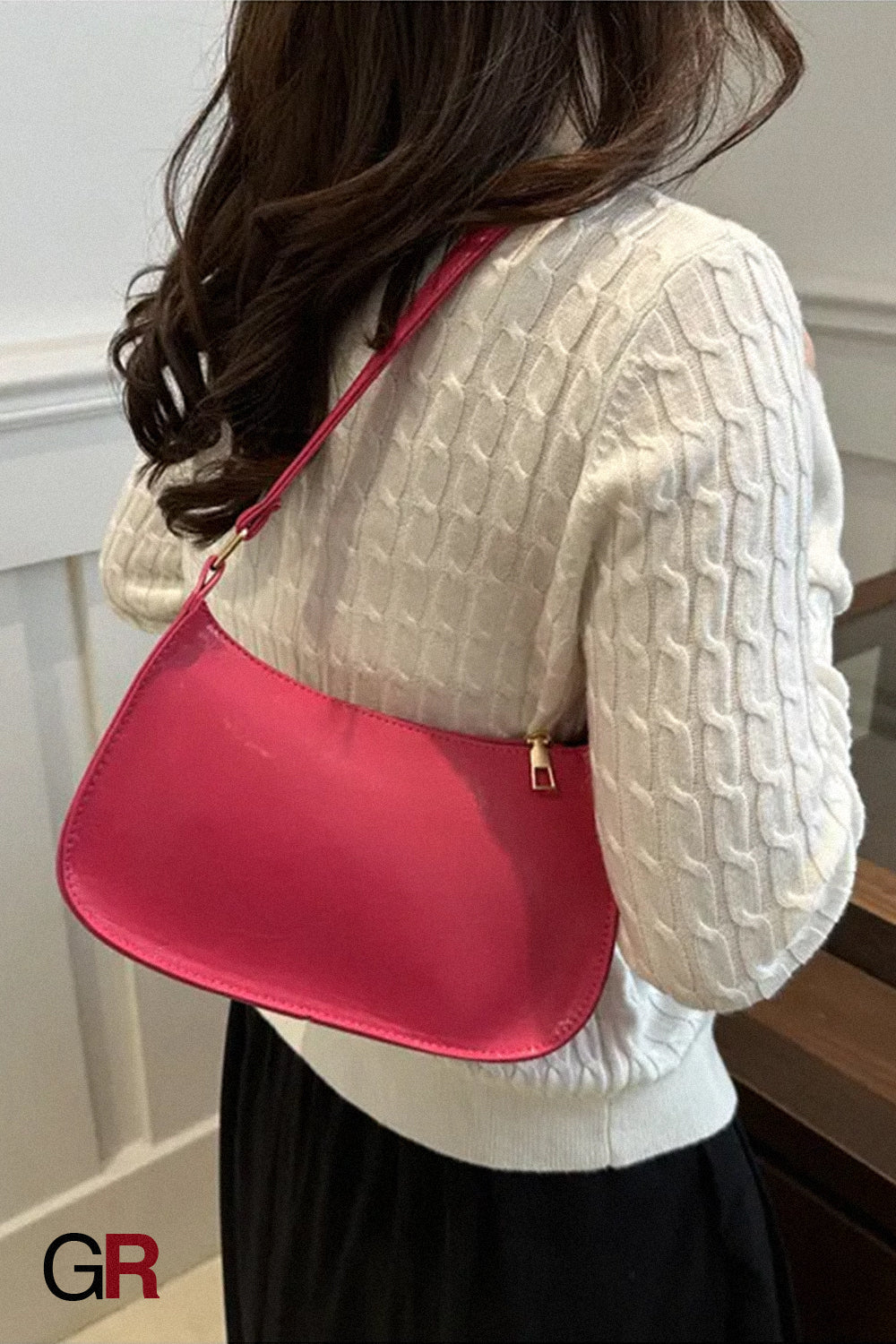 Fashion Underarm Bag Retro Simple Textured One-shoulder Bag