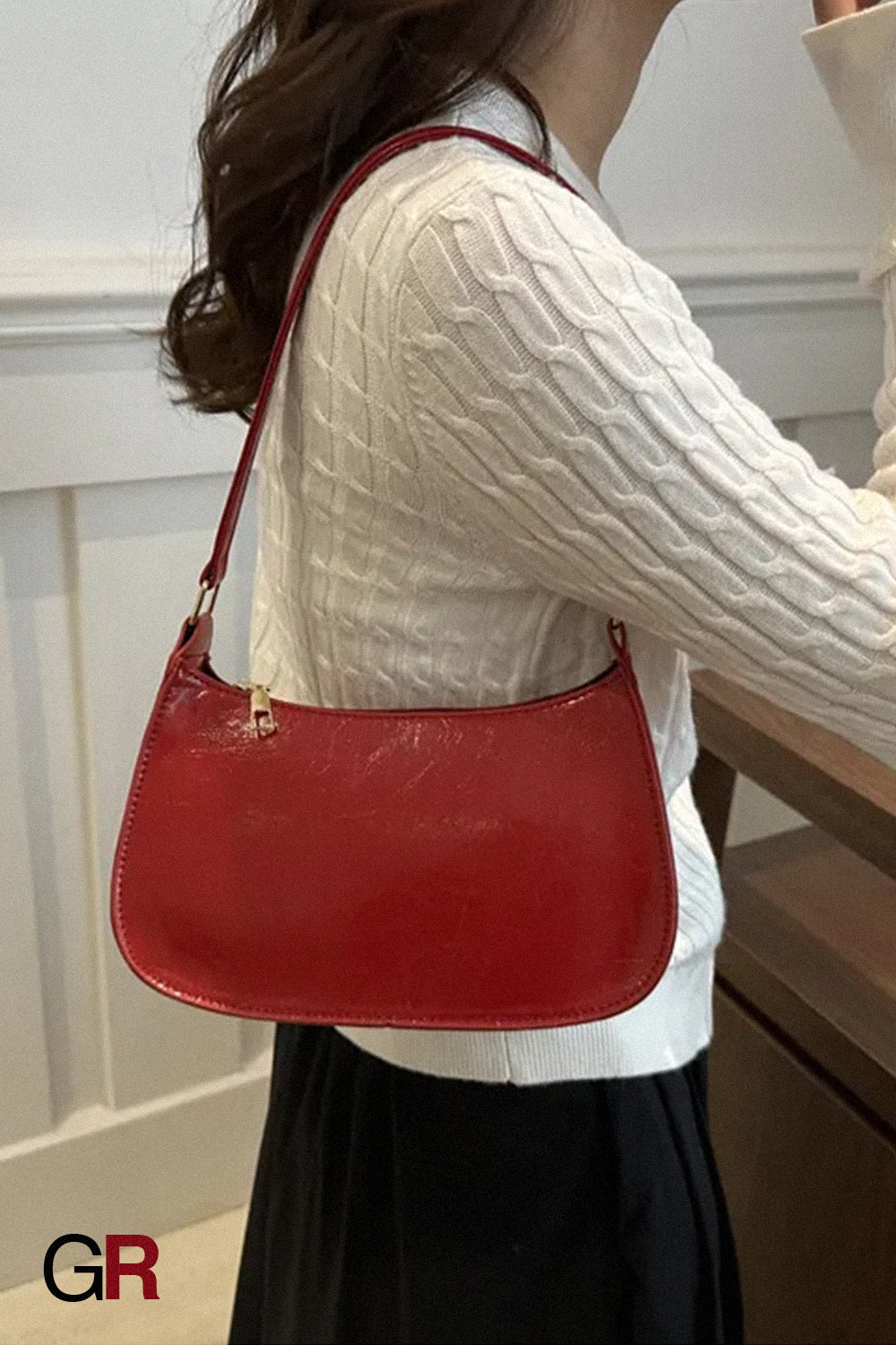 Fashion Underarm Bag Retro Simple Textured One-shoulder Bag