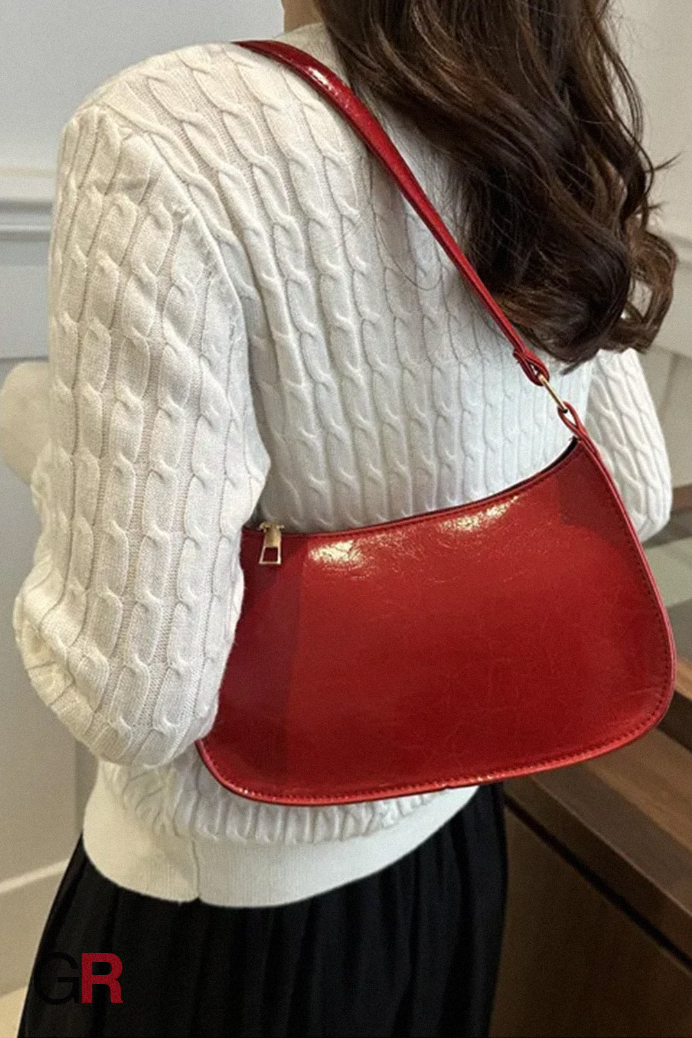 Fashion Underarm Bag Retro Simple Textured One-shoulder Bag