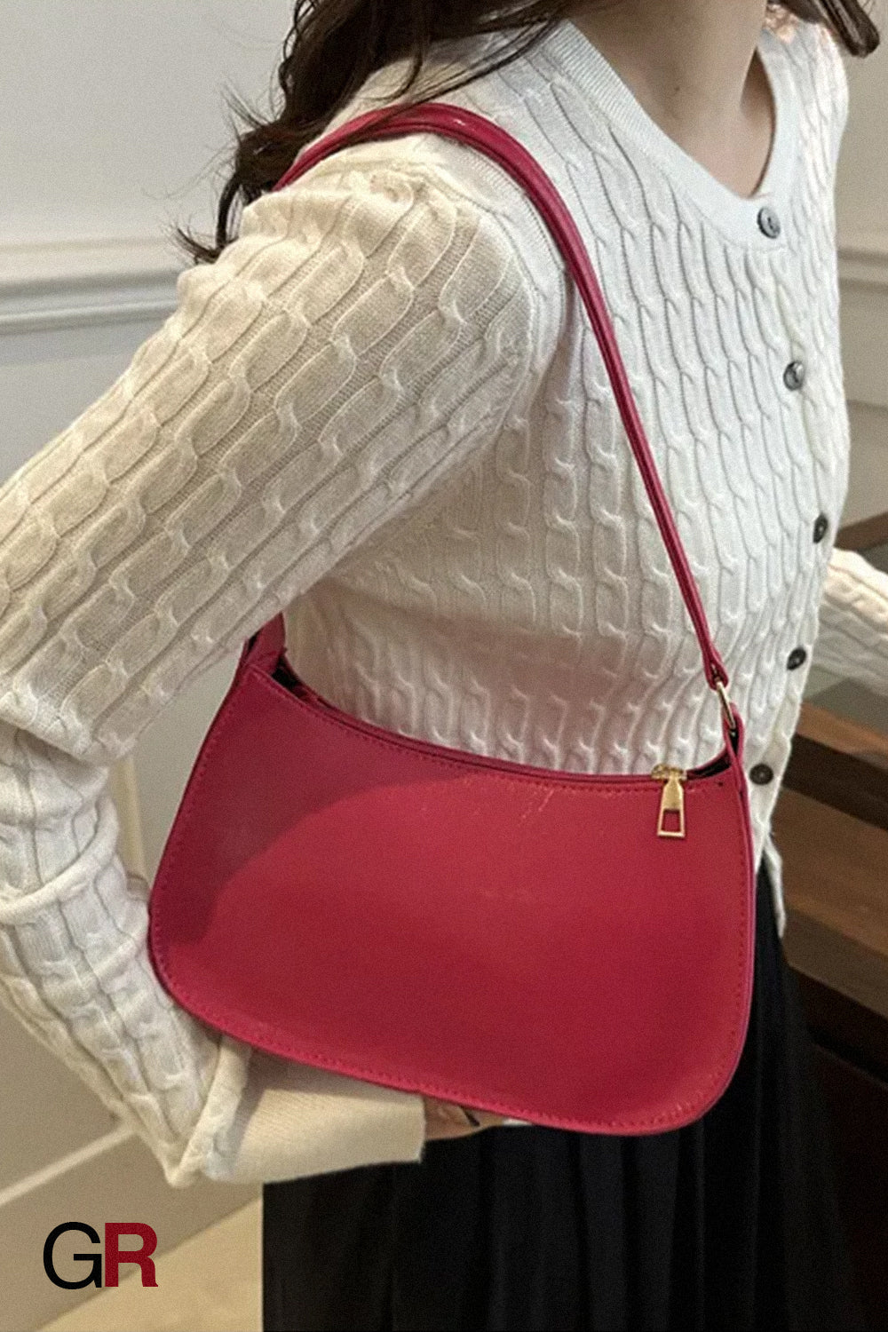 Fashion Underarm Bag Retro Simple Textured One-shoulder Bag