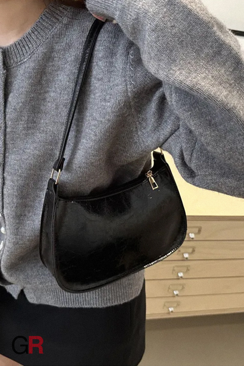 Fashion Underarm Bag Retro Simple Textured One-shoulder Bag