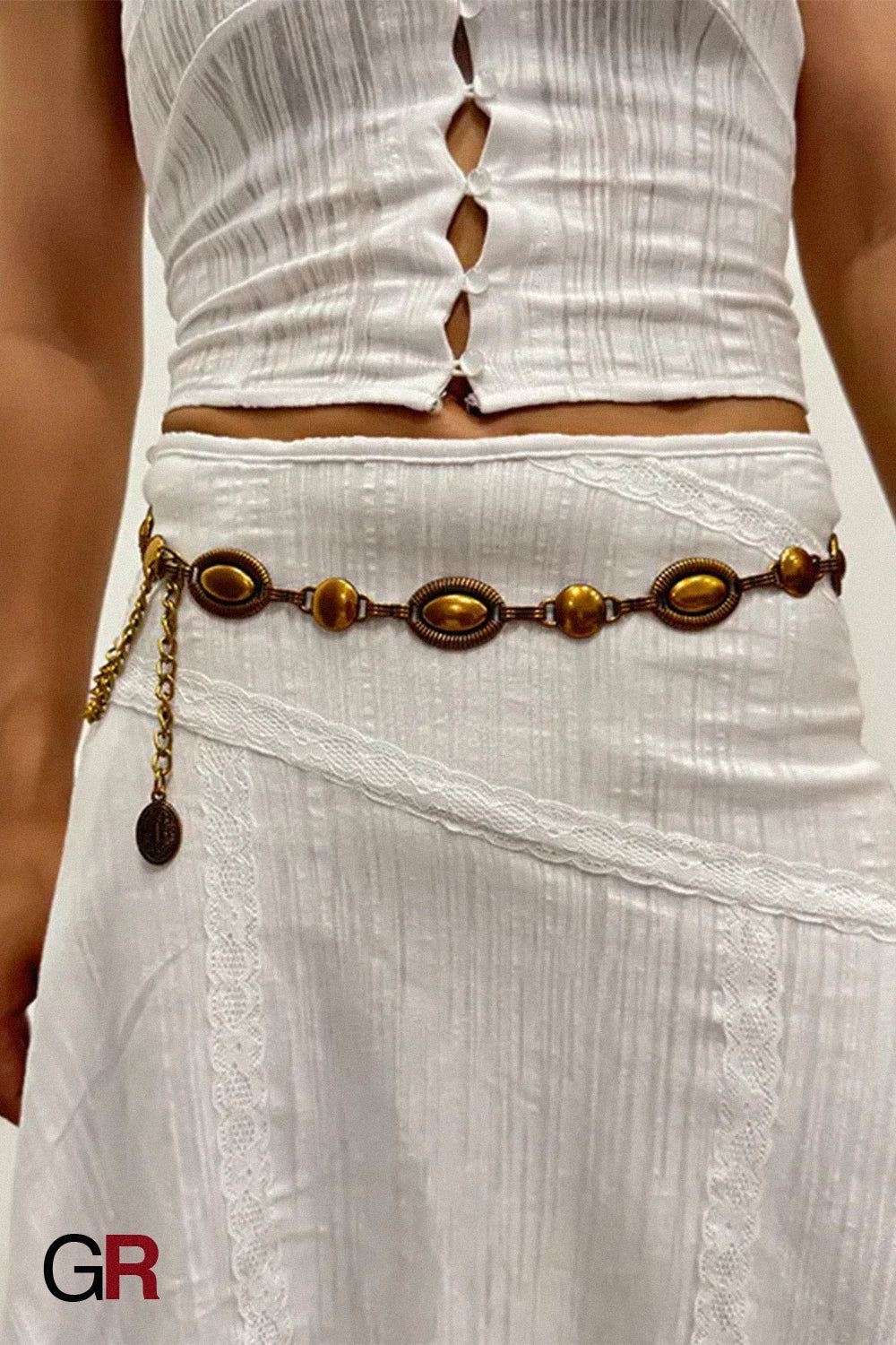 VINTAGE BRONZE STONE BELT