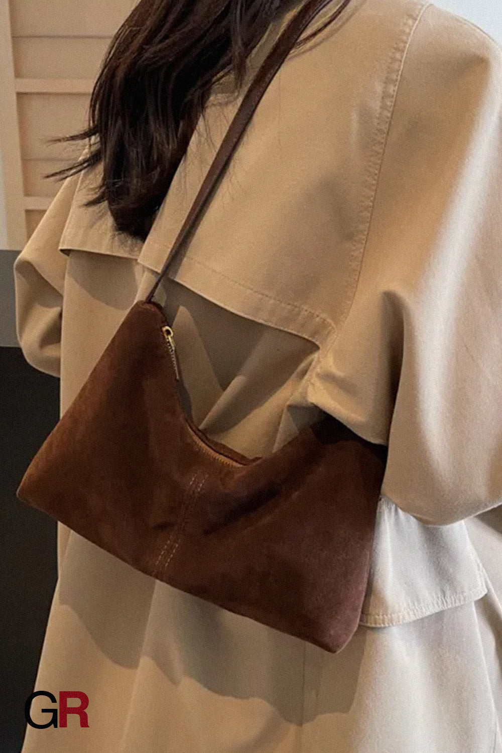 Retro Suede Underarm Bag Women's Daily Commute