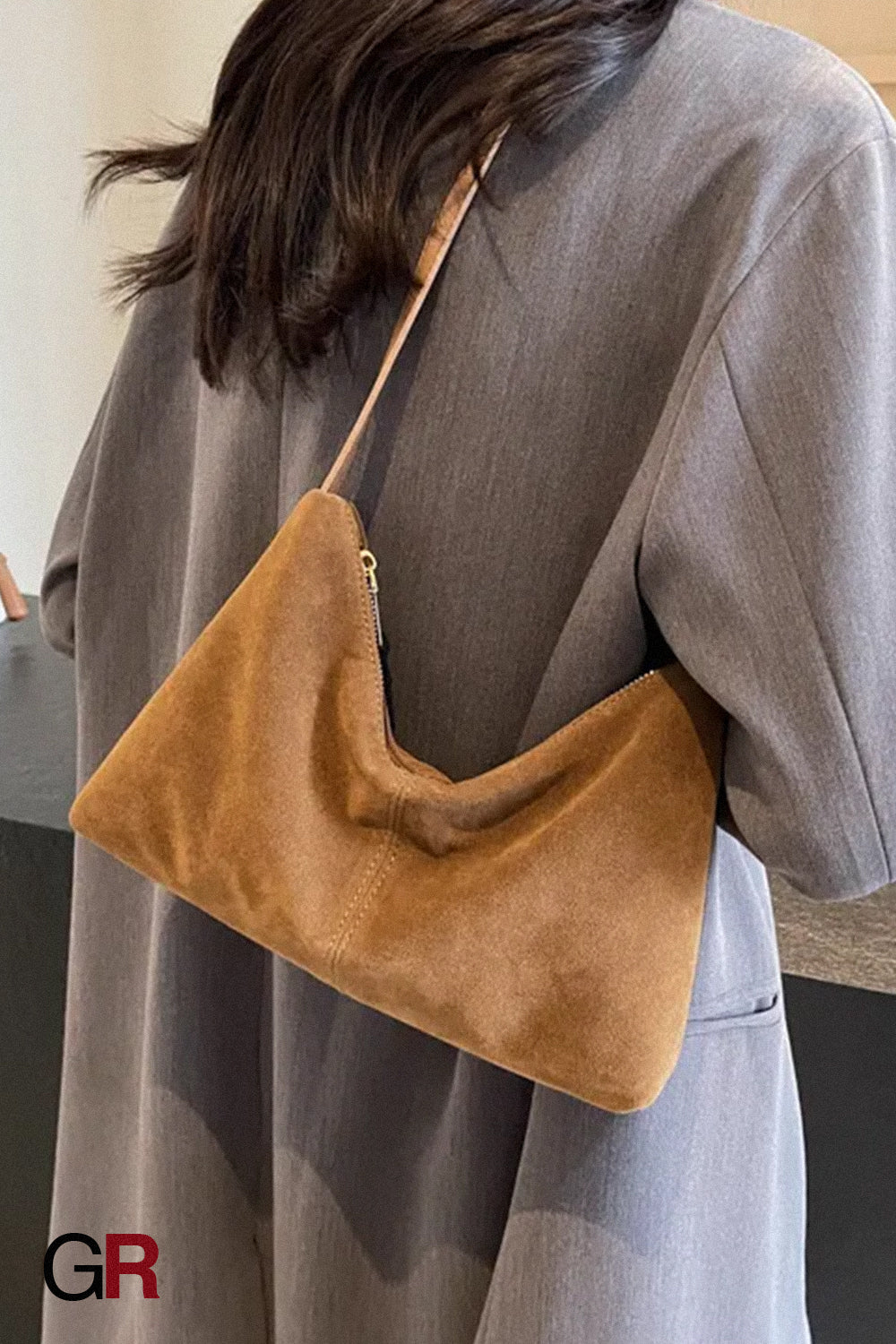 Retro Suede Underarm Bag Women's Daily Commute