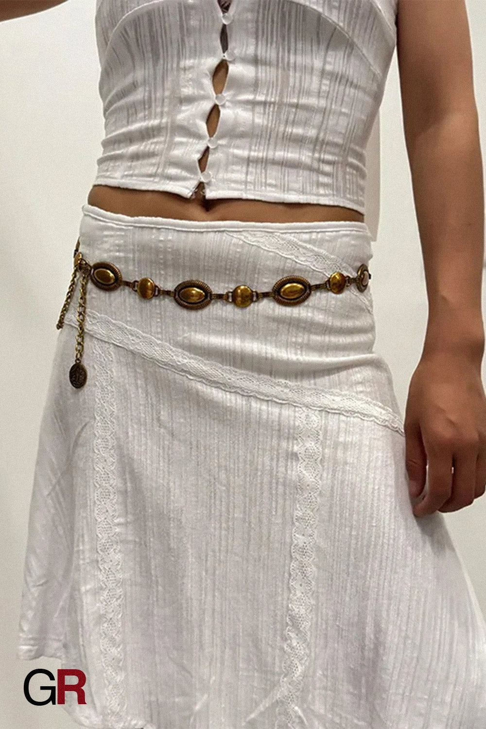 VINTAGE BRONZE STONE BELT