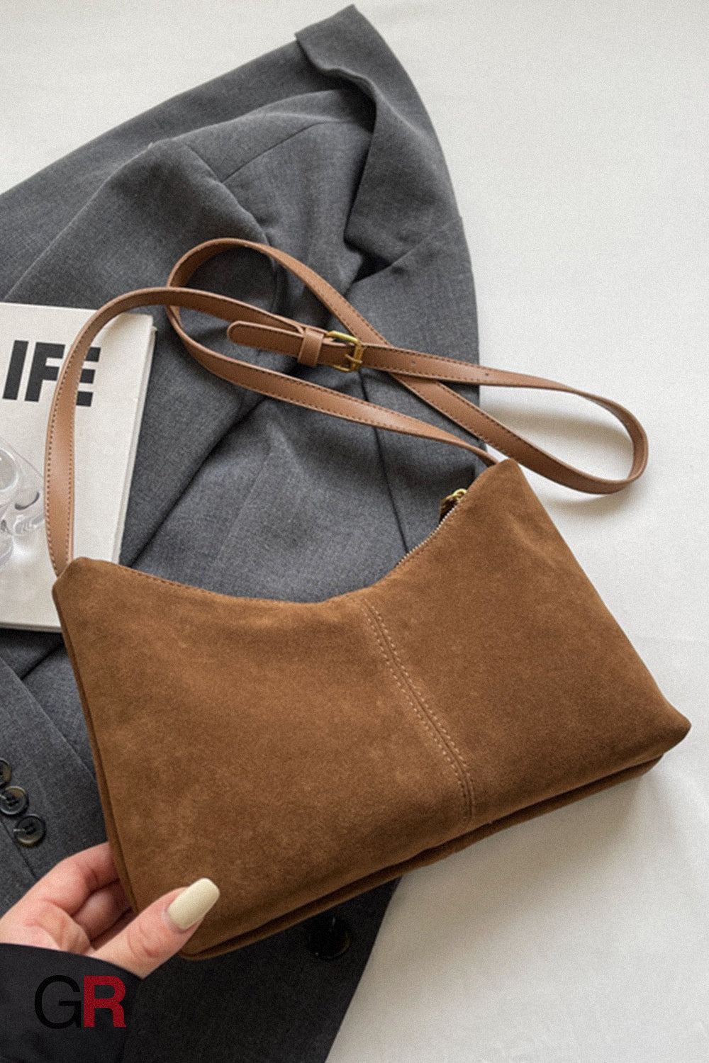 Retro Suede Underarm Bag Women's Daily Commute