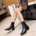 Short Heel High Heels Boots - GlamoROZ