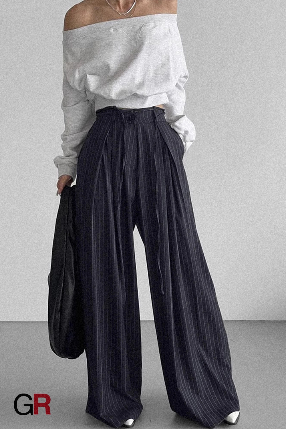 Aurora Pinstripe Palazzo Trouser