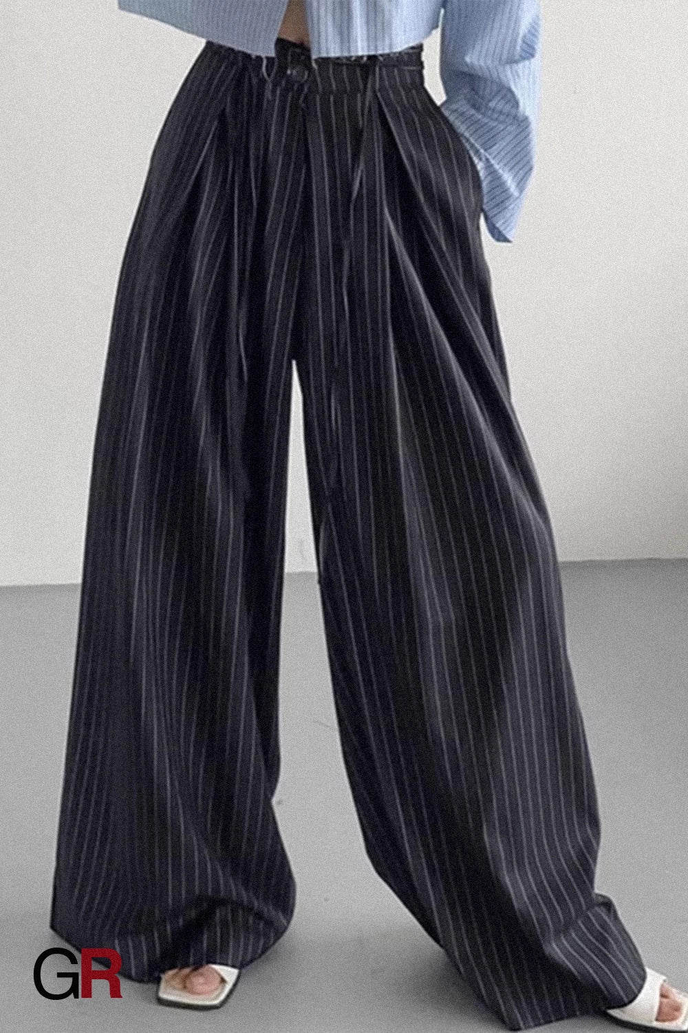Aurora Pinstripe Palazzo Trouser