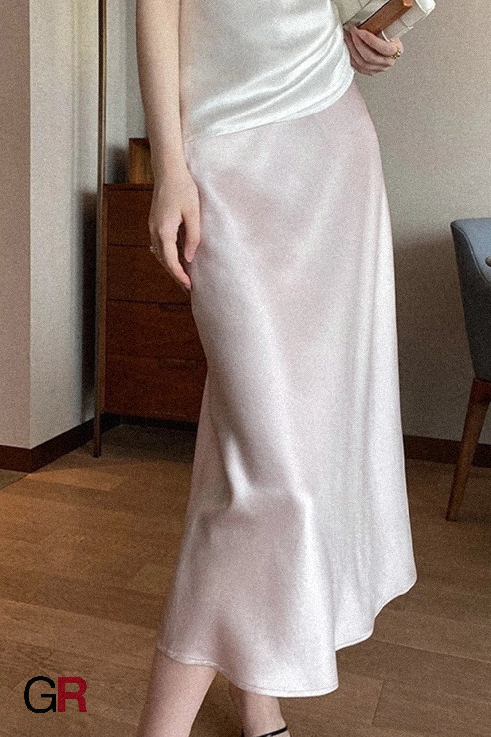 Champagne Luminance Slip Skirt