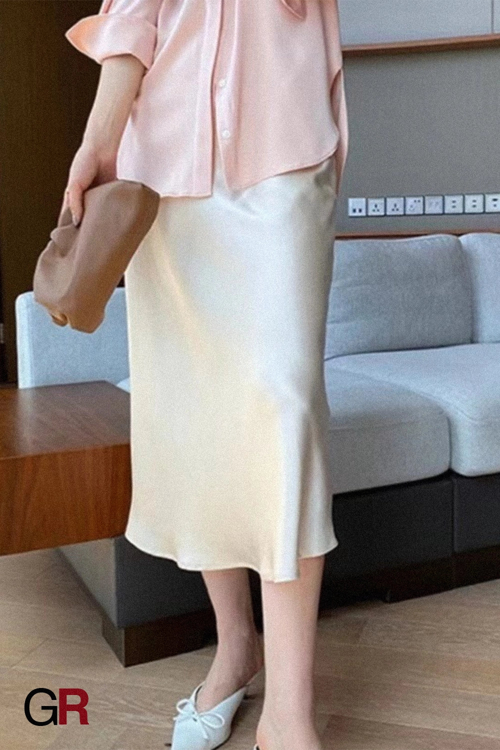 Champagne Luminance Slip Skirt