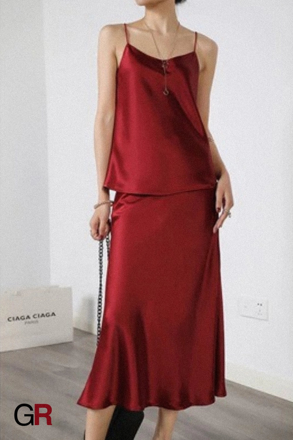 Champagne Luminance Slip Skirt