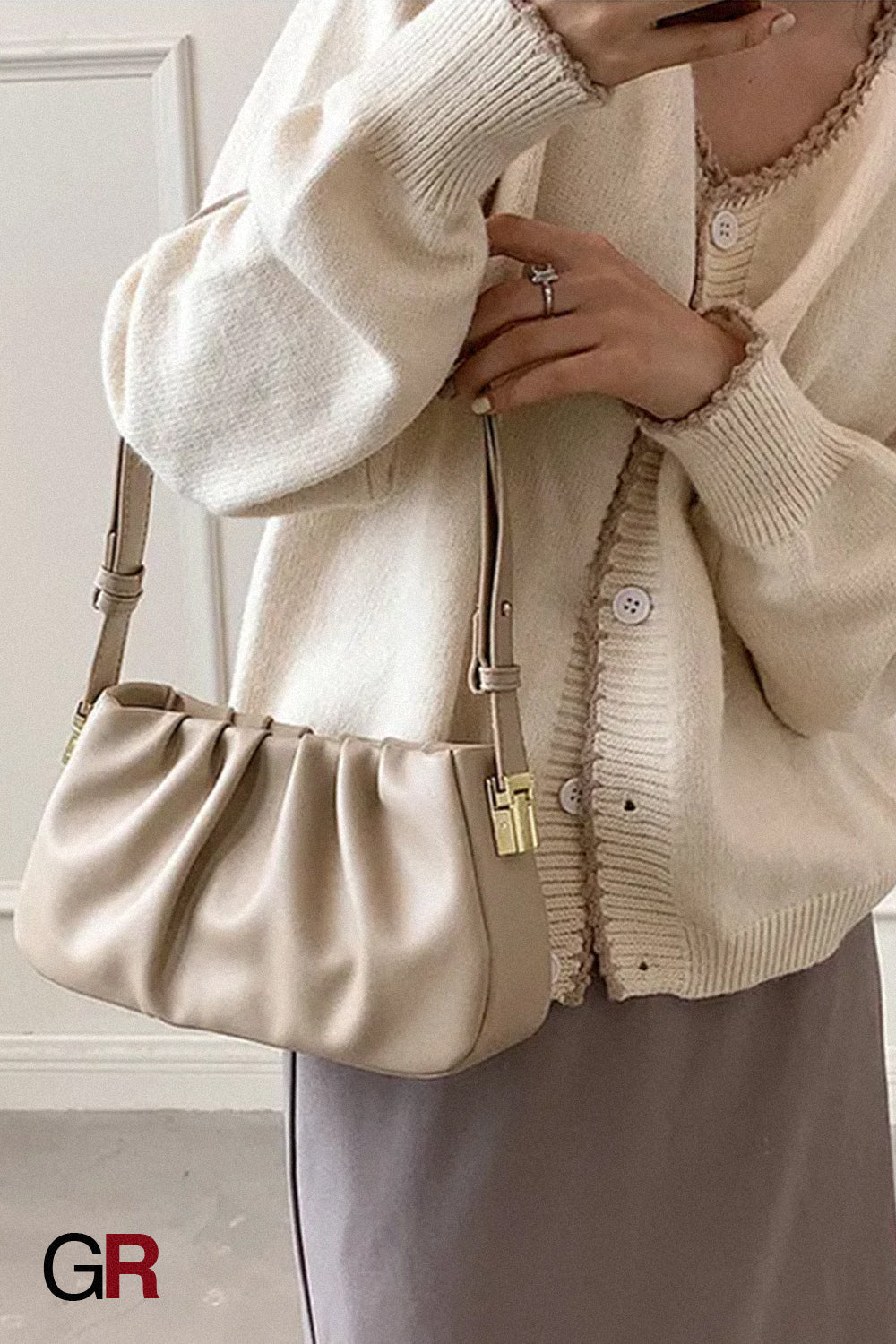Pleated Cloud Bag Underarm Bag Niche Texture Shoulder Messenger Bag