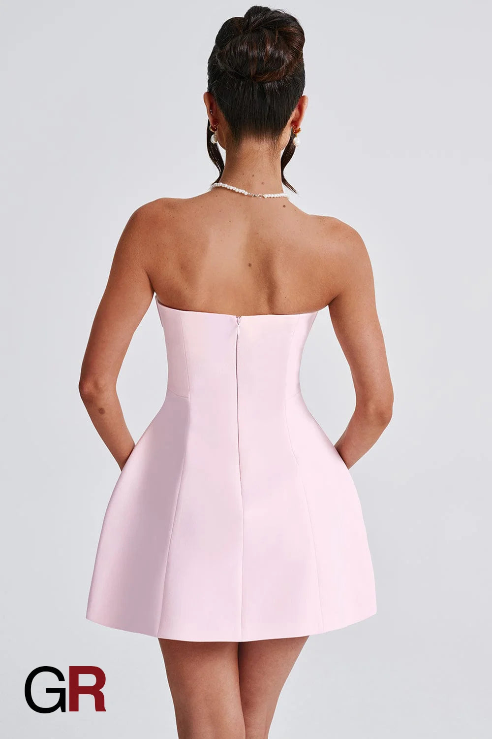 Summer Backless Tube Pink Dress - GlamoROZ