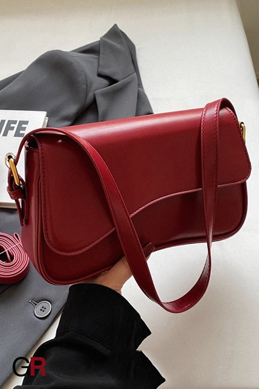 Fashion Simple New Flip Magnetic Buckle Shoulder Bag