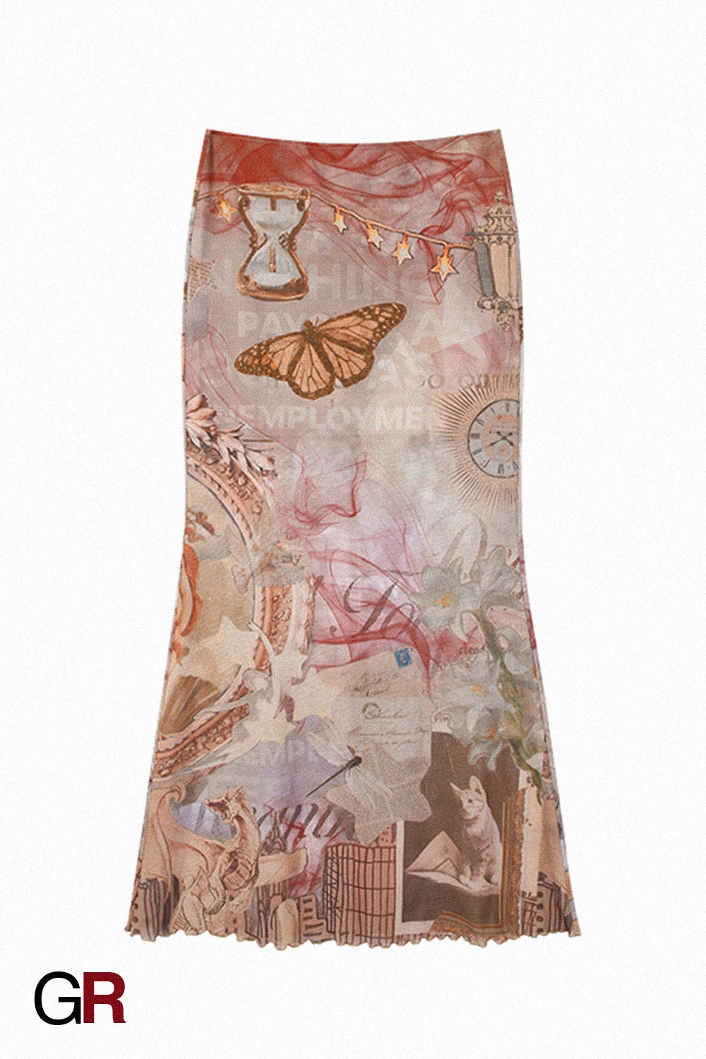 Collage Mesh Mermaid Skirt