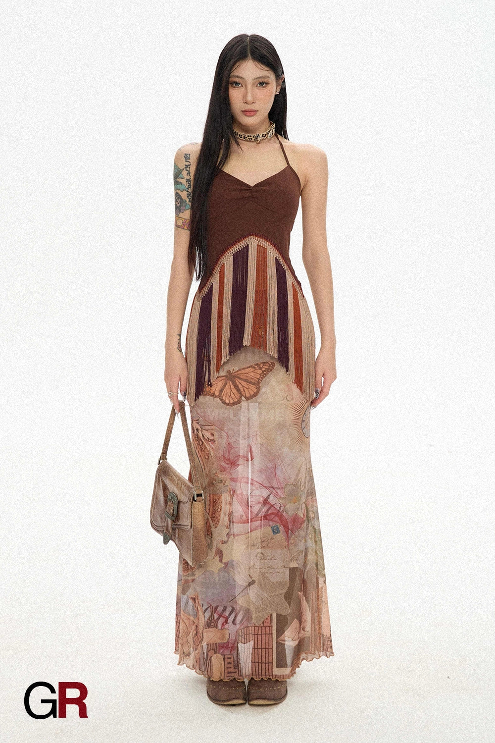 Collage Mesh Mermaid Skirt