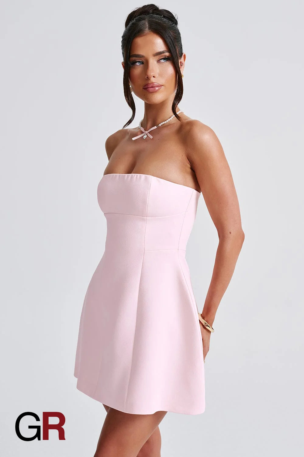Summer Backless Tube Pink Dress - GlamoROZ
