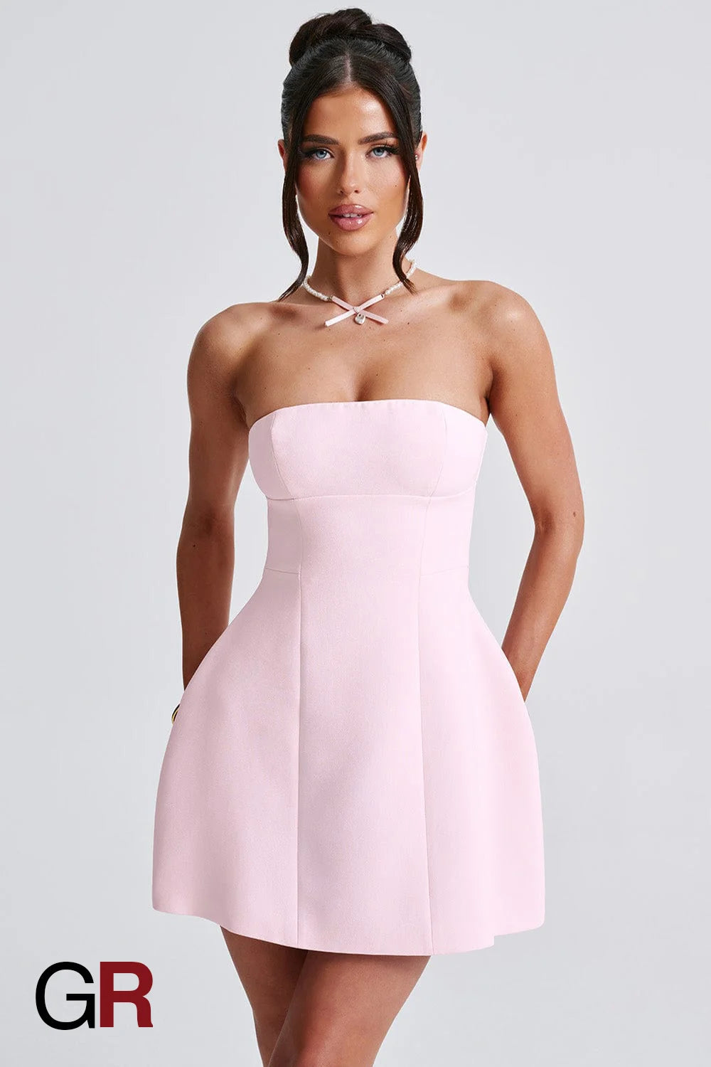 Summer Backless Tube Pink Dress - GlamoROZ
