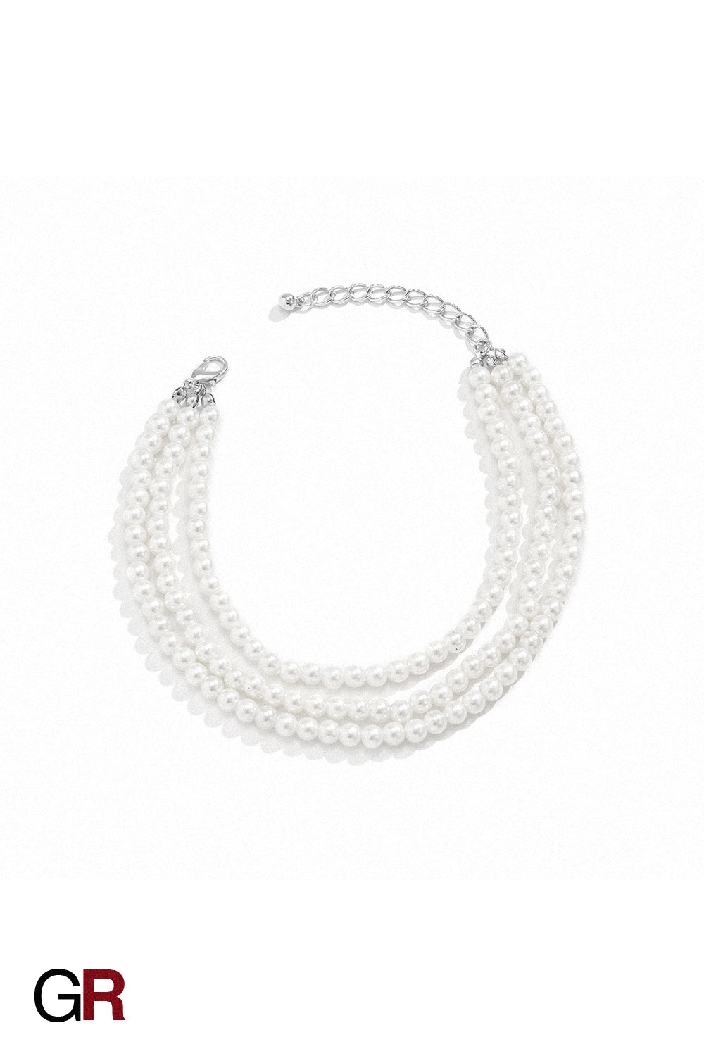 “GlamoROZ Lustrous Muse Pearl Anklet Jewelry front view on neutral background”