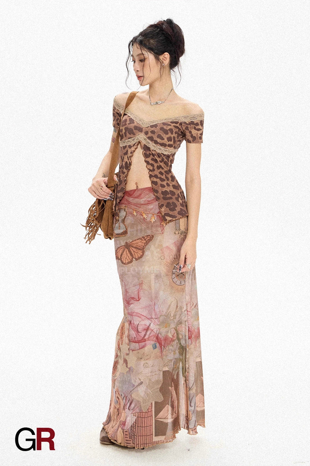 Collage Mesh Mermaid Skirt