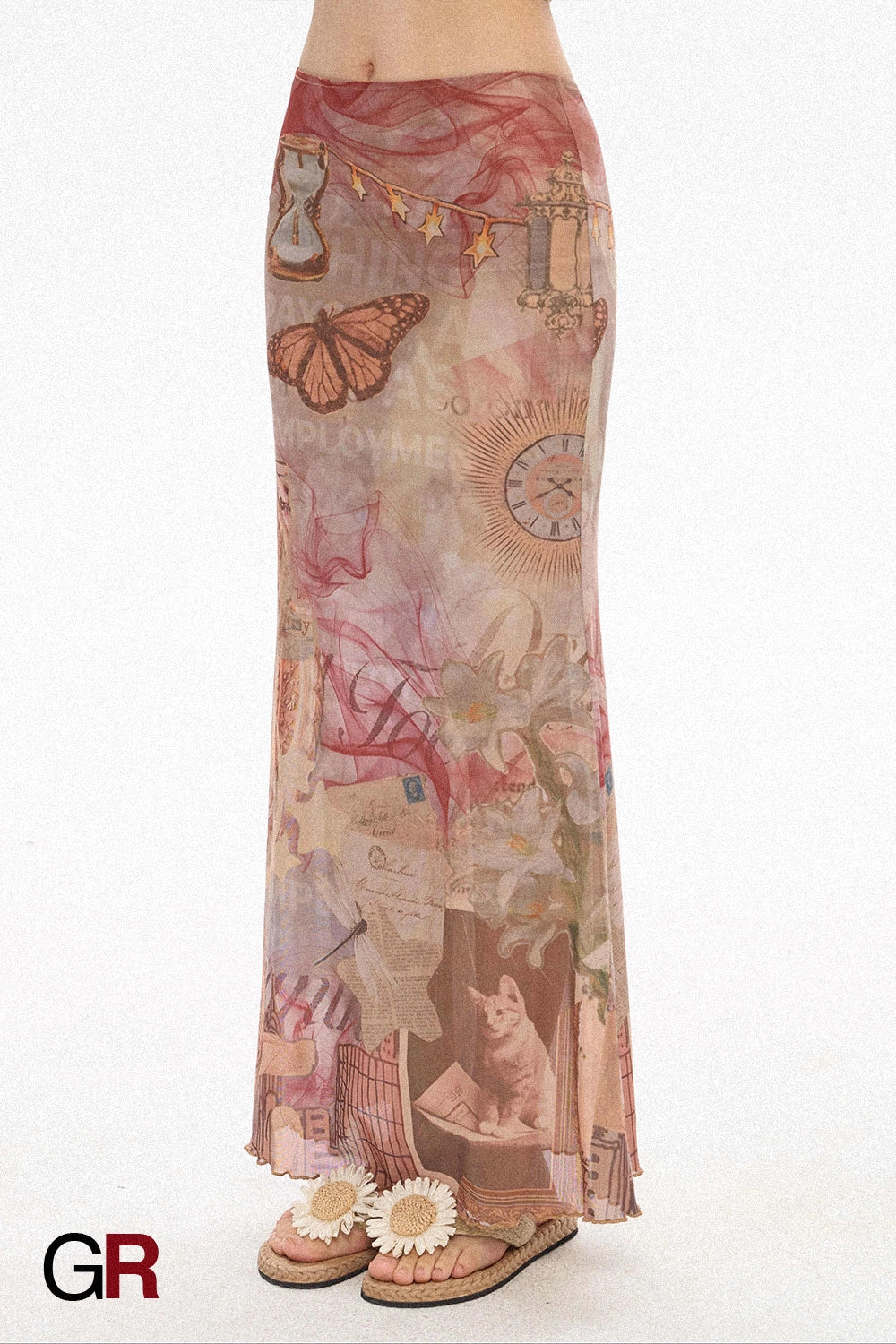 Collage Mesh Mermaid Skirt